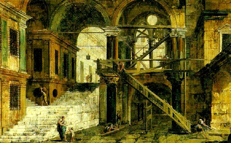 MARIESCHI, Michele trapphuset i ett renassanspalats oil painting image